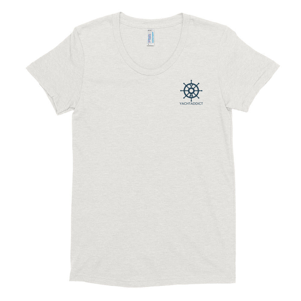 Women's Crew Neck T-shirt - YACHTADDICT logo - YACHTADDICT Ltd.